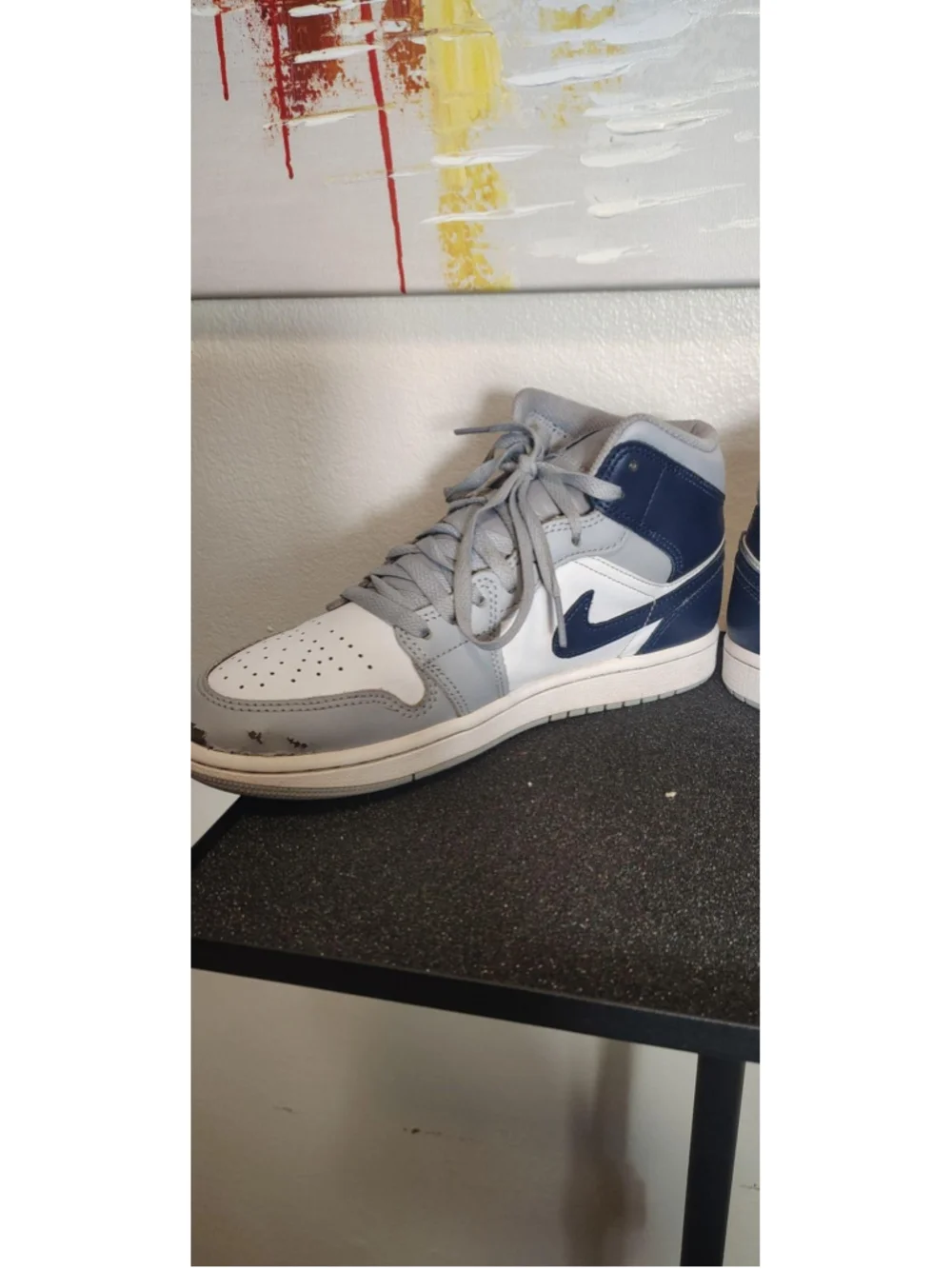 Jordan Air Jordan 1 Mid Shoes Mens Size 7.5 Gray White Sneakers DC8426-104